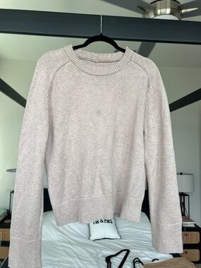 Abercrombie & Fitch Neutral Beige Scoop Crewneck Sweater